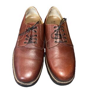 H.S. Trask Brown Leather Derby Rubber Soles Size 9 M Hand Crafted In Italy